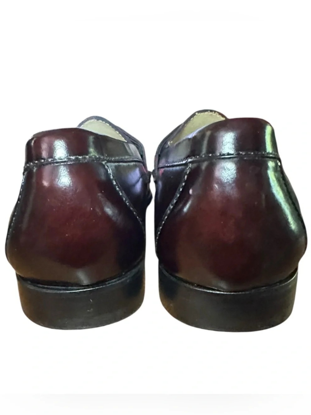 Cole Haan Pinch Buckle Kiltie Loafer (Style 03516) in a burgundy leather finish